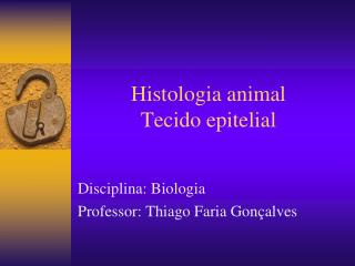 Histologia animal Tecido epitelial