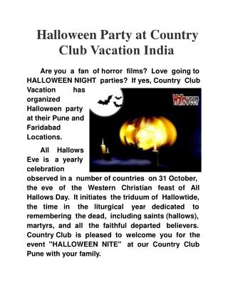HALLOWEEN Party At Country Club
