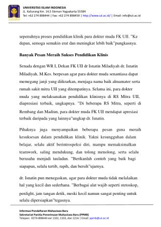 UNIVERSITAS ISLAM INDONESIA JL. Kaliurang Km. 14,5 Sleman Yogyakarta 55584