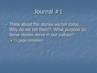 Journal #1