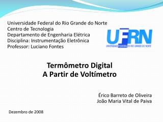 Universidade Federal do Rio Grande do Norte Centro de Tecnologia