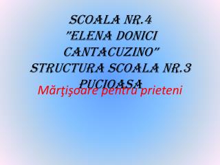 SCOALA NR.4 ”ELENA DONICI CANTACUZINO” STRUCTURA SCOALA NR.3 PUCIOASA