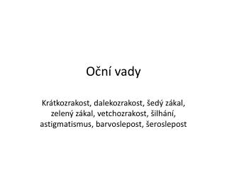 Oční vady