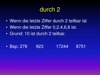 durch 2