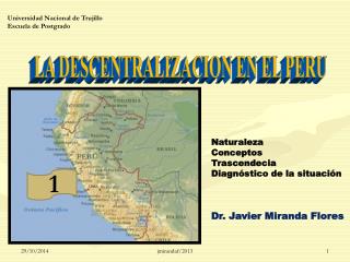 LA DESCENTRALIZACION EN EL PERU