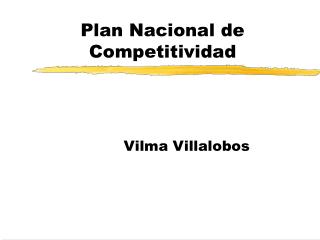 Plan Nacional de Competitividad