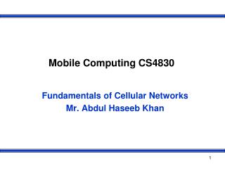 Mobile Computing CS4830