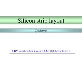 Silicon strip layout