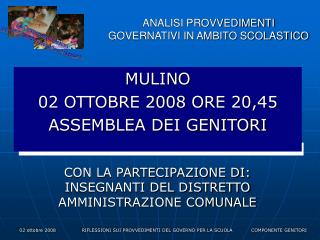 ANALISI PROVVEDIMENTI GOVERNATIVI IN AMBITO SCOLASTICO