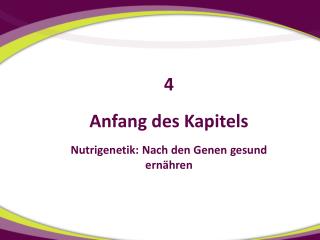 Anfang des Kapitels