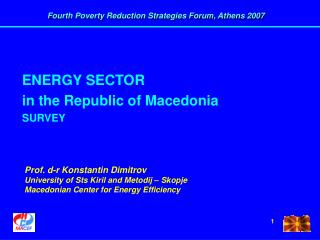 ENERGY SECTOR in the Republic of Macedonia SURVEY