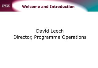 Welcome and Introduction