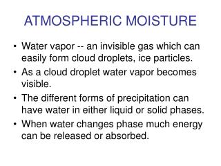 ATMOSPHERIC MOISTURE