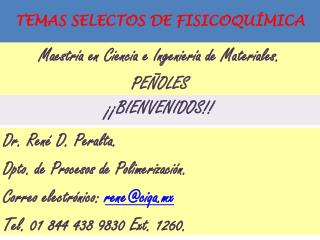 TEMAS SELECTOS DE FISICOQUÍMICA