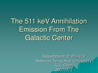 The 511 keV Annihilation Emission From The Galactic Center