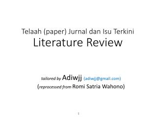 Telaah (paper) Jurnal dan Isu Terkini Literature Review