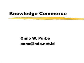 Knowledge Commerce