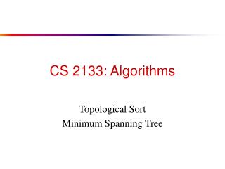 CS 2133: Algorithms