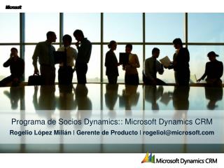 Programa de Socios Dynamics: : Microsoft Dynamics CRM