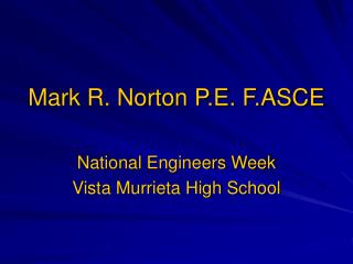 Mark R. Norton P.E. F.ASCE
