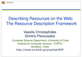 Describing Resources on the Web: The Resource Description Framework