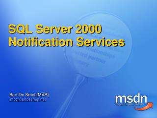 SQL Server 2000 Notification Services