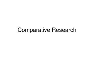 Comparative Research