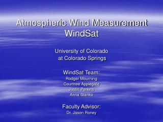 Atmospheric Wind Measurement WindSat