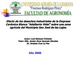 UNIVERSIDAD AGRARIA DE LA HABANA