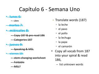 Capítulo 6 - Semana Uno