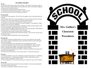 Mrs. Guillen’s Classroom Procedures