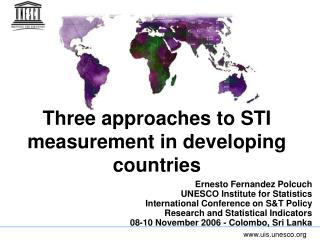 Three approaches to STI measurement in developing countries