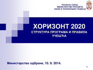 ХОРИЗОНТ 2020 СТРУКТУРА ПРОГРАМА И ПРАВИЛА УЧЕШЋА