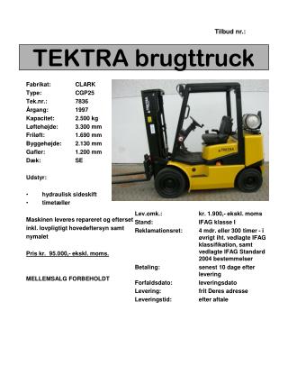 TEKTRA brugttruck