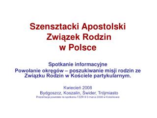 Szensztacki Apostolski Związek Rodzin w Polsce