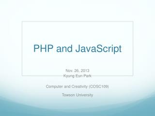 PHP and JavaScript
