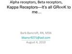 Alpha receptors, Beta receptors, Kappa Receptors It s all GReeK to me