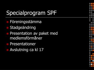 Specialprogram SPF