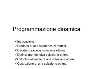 Programmazione dinamica