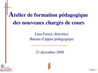 Lina Forest, directrice Bureau d’appui pédagogique