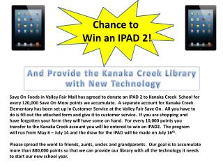 Chance to Win an IPAD 2!