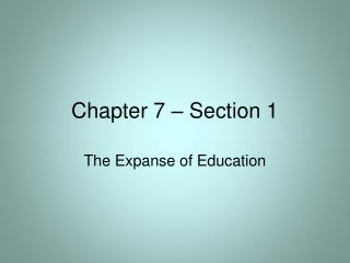 Chapter 7 – Section 1