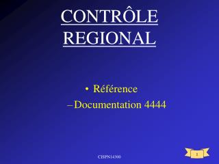 CONTRÔLE REGIONAL
