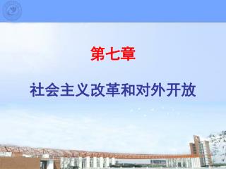 第七章 社会主义改革和对外开放