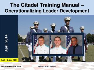 The Citadel Training Manual – Operationalizing Leader Development