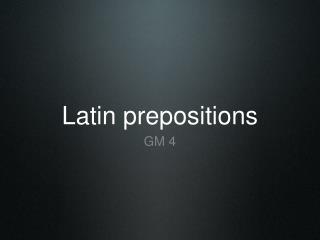 Latin prepositions