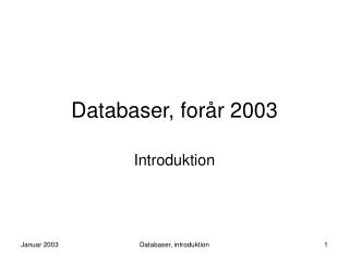 Databaser, forår 2003