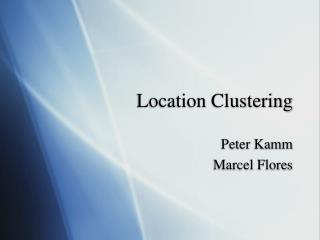 Location Clustering