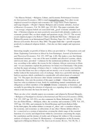 A Note on Islamic Economics