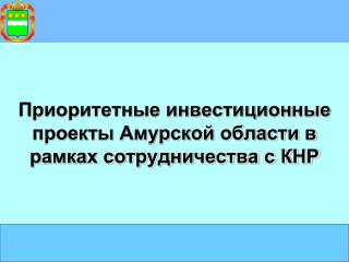 Приоритетные инвестиционные проекты Амурской области в рамках сотрудничества с КНР